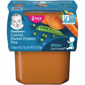 GERBER 2ND FOODS CARROT SWEET POTATO PEA 2PK*
