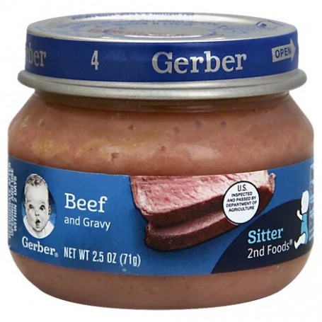 GERBER 2ND FOODS BEEF AND BEEF GRAVY 2.5OZ
