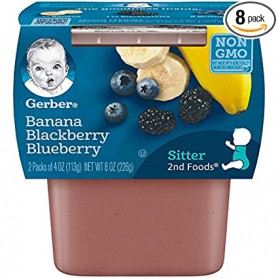 GERBER 2FOODS BANANA BLACKBERRY BLUEBERRY 2PK