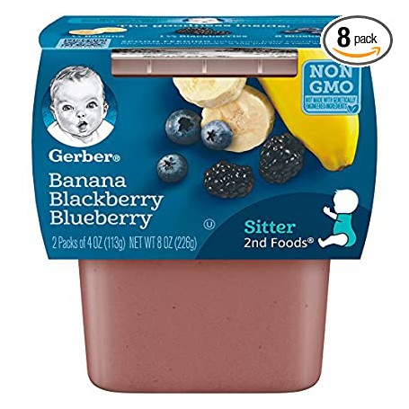 GERBER 2FOODS BANANA BLACKBERRY BLUEBERRY 2PK