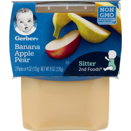 GERBER 2ND FOODS BANANA APPLE PEAR 2PK*4OZ
