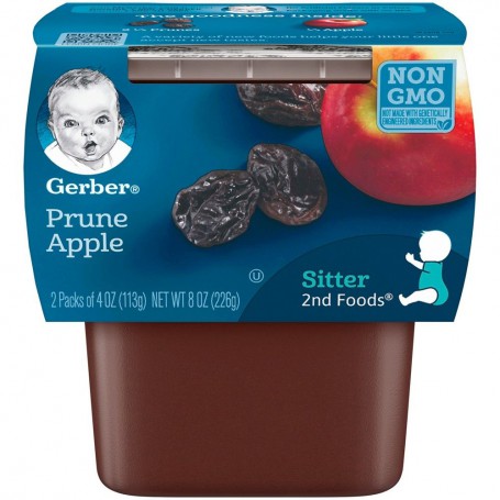 GERBER 2ND FOODS PRUNE APPLE 2PK*4OZ