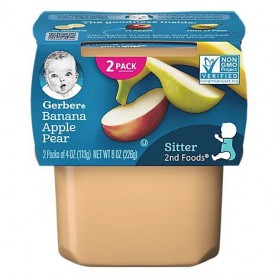 GERBER 2ND BAN/APL/PEAR 4OZ 2PK (8 OZ)