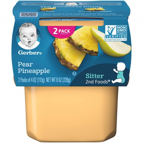 GERBER 2ND PEAR PINEAPL 4 OZ 2 PK