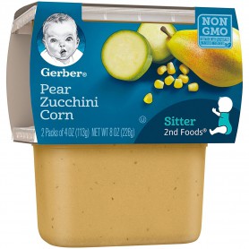 GERBER OR PEAR/ZUCH/CORN 4OZ 2PK (8 OZ)