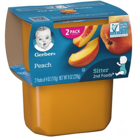 GERBER 2ND PEACHES 4 OZ 2 PK