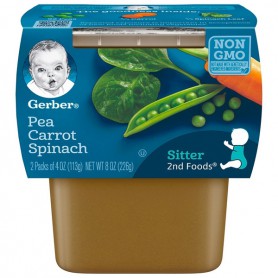 Gerber Garden Veg/Pea Carrot Spinach 2 pack (8OZ)