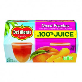 Del Monte Strawberry-Banana Flavored Diced Yellow Cling Peaches in 100% Juice(16OZ)