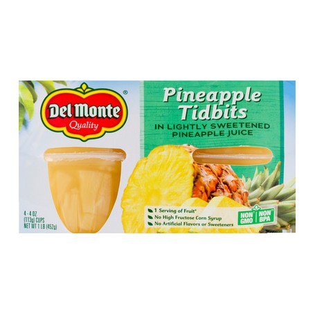 Del Monte Pineapple Tidbits in Lightly Sweetened Pineapple Juice(16OZ)