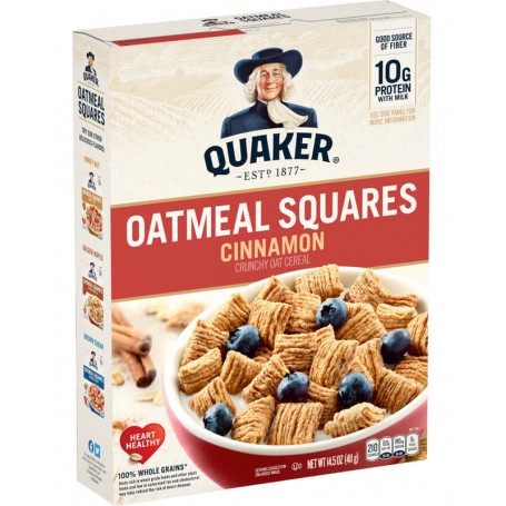 Quaker Oatmeal Squares - Cinnamon(14.5OZ)