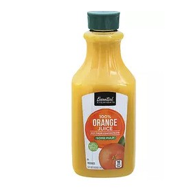 Essential Everyday Orange juice with some pulp, refrigerated(64OZ)