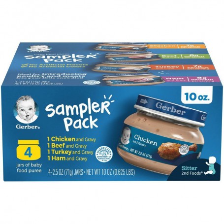 GERBER 2ND FOODS SAMPLER PACK 4-2.5 OZ