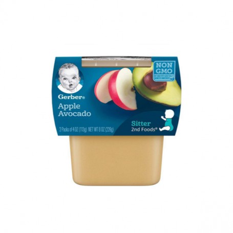 GERBER 2ND APL/AVOCADO 4OZ 2PK (8 OZ)