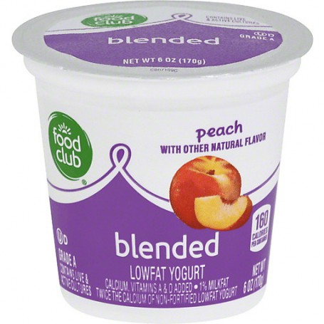 FC BLENDED LF PEACH YOGURT 6 OZ CUP