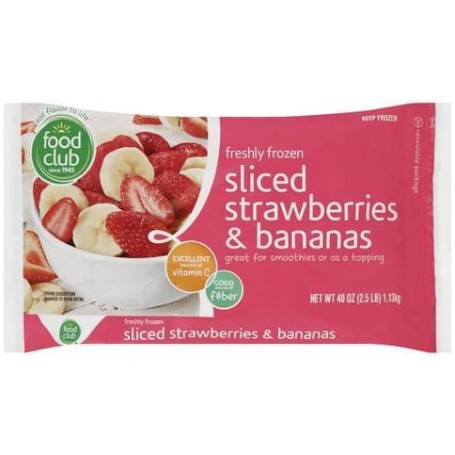 FOOD CLUB SLICED STRAWBERRIES & BANANAS