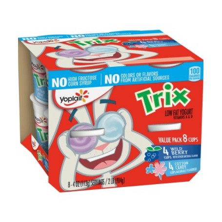 YOPLAIT LF WILD BERRY COTTON CANDY 8-4 OZ CUPS