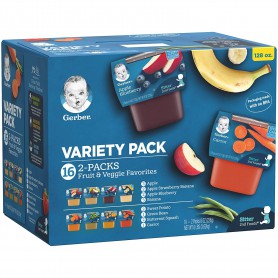 GERBER 2ND FRMRS FAV FRT&VEG OUREE VRTY PK 16-4OZ (128 OZ)