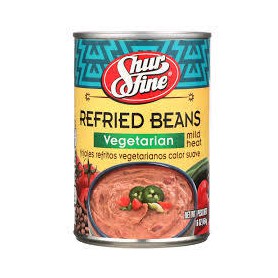 SHURFINE PREM VEG REFRIED BEANS (16 OZ)
