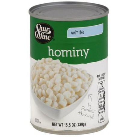 SHURFINE HOMINY WHITE 15 OZ