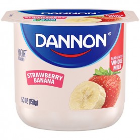 DANNON BLENDED STRWBERY BANANA LF YGURT 5.3 OZ CUP