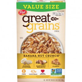 POST GREAT GRAINS BANANA NUT 18 OZ BOX