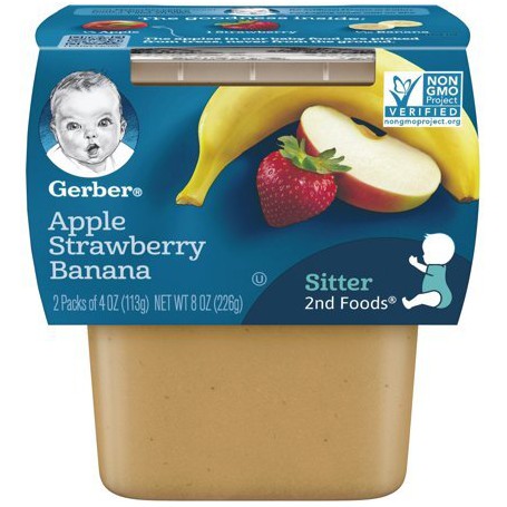 GERBER 2ND APL STRBRY 4 OZ 2 PK