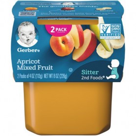 GERBER 2ND APRICOT MIXED FRUIT 4OZ 2PK (8 OZ)