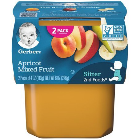 GERBER 2ND APRICOT MIXED FRUIT 4OZ 2PK (8 OZ)
