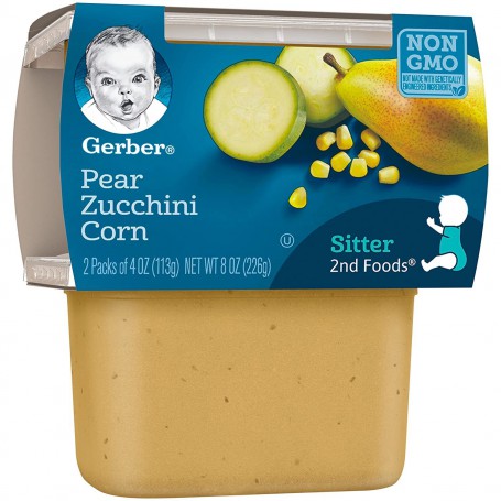GERBER 2ND PEAR/ZUCH/CORN 4OZ 2PK (8 OZ)