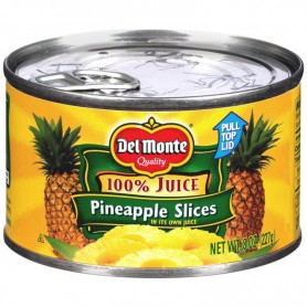 DEL MONTE PINEAPPLE SLICES 8 OZ