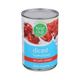 Food Club Diced No Salt Added Tomatoes