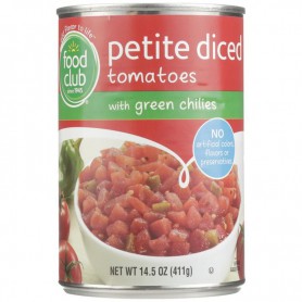 Food Club Petite Diced Tomatoes w Green Chilies