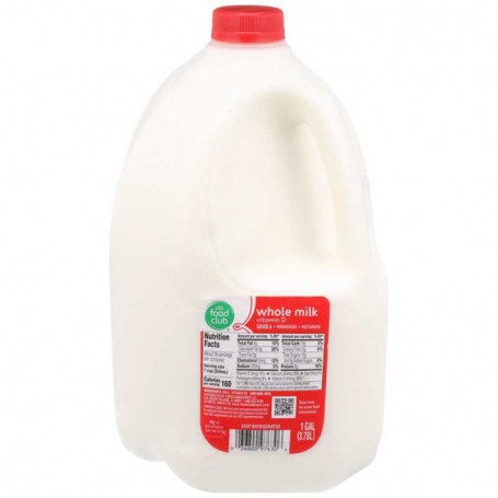 FOOD CLUB WHOLE MILK GAL