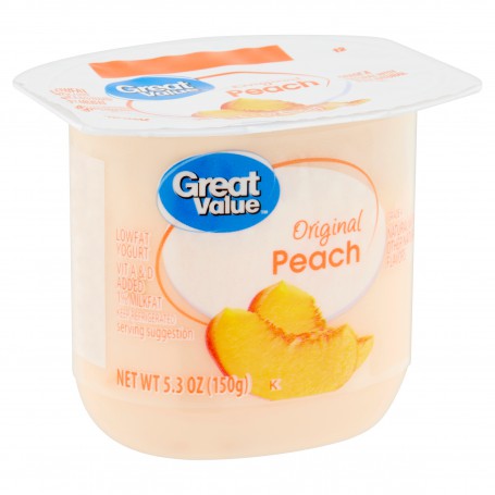 GREAT VALUE LF PEACH YOGURT (32 OZ)