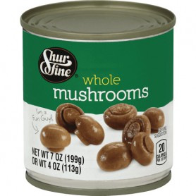 SHURFINE MUSHROOMS BUTTON 4 OZ