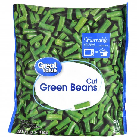 GREAT VALUE CUT GR BEANS 12 OZ
